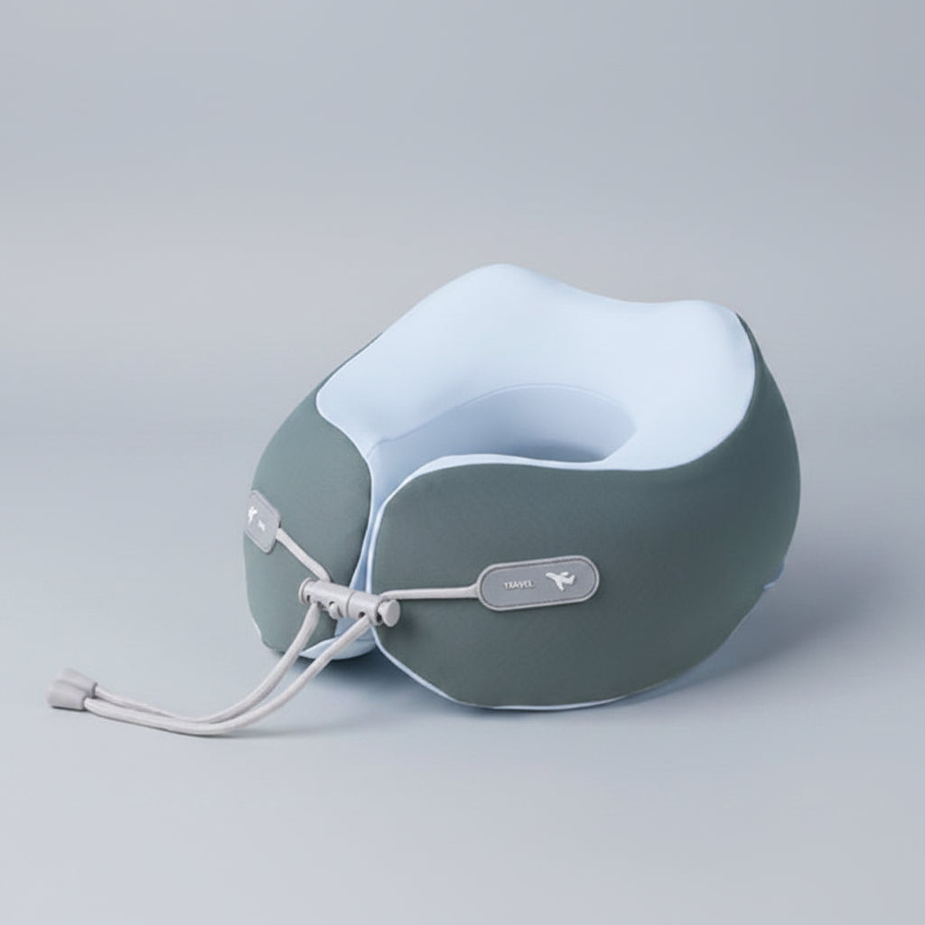 Memory Foam U-shaped Pillow Travel Neck Pillow Storage...